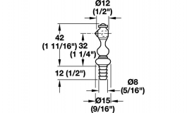 Hafele - Тримач огорожі кінцева частина, стара бронза - 522.17.124
