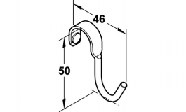 Hafele - Навісний гачок нержавіюча сталь матова 50x45 мм - 522.77.095