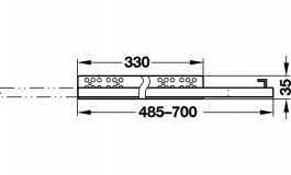 Hafele - Направл. повне висунення, 485-700 мм, сталь, оцинк - 540.24.912