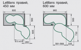 Hafele - Повний комплект Le Mans 2 Plus Classic, правий для висувних кутових шаф , білий , 450 мм, правий на 4 полиці - 541.32.292