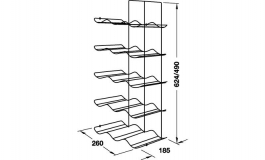 Hafele - Стелаж для пляшок (для 12шт.) 260x185x490мм, сталь хромована - 541.92.204