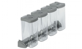 Hafele - Набір ємкостей  для кутової шафи Dispensa по 500мл 4 шт., прозорий, сірі кришки (0043910102) - 546.79.500