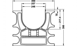 Hafele - Вставка для шухляди під умивальник 450x450x2,5мм, пластмаса, колір сріблястий - 547.66.513