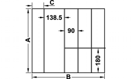 Hafele - Вставка для столових приборів для Tandem Box  алюміній 507х472х53 мм - 553.20.987