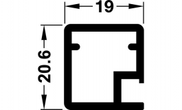 Hafele - Рамний профіль 20,6 х 19 мм алюміній сріблястий - 563.00.000