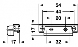 Hafele - Адаптер для стопорних кронштейнів 54х17 мм, цамак - 563.25.960
