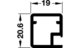 Hafele - Рамковий профіль 20,6х19х2500 мм, алюміній анод. - 563.32.900