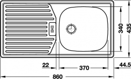 Hafele - Мийка нержавіюча сталь 860х435мм - 565.95.010