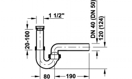 Hafele - Сифон колір білий 1 1/2"xDN40 - 565.96.000