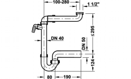 Hafele - Компактний сифон 11/2"xDN50 - 565.96.003