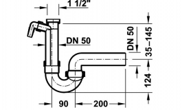 Hafele - Сифон колір білий з додатковим зливом 1 1/2"xDN50 - 565.96.004