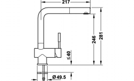 Hafele - Кран-змішувач 390/391 кухонний сталь - 566.39.360