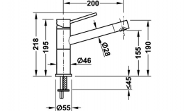 Hafele - Кран-змішувач Blancoalta Compact/S Compact - 569.01.200