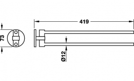 Hafele - Тримач для рушників для рук нержавіюч. сталь мат. подв. - 580.00.032