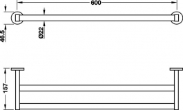 Hafele - Тримач для банних рушників нержавіюч.сталь мат. подвійний - 580.00.042