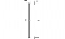 Hafele - Штанга для душа нержавіюч.сталь мат. - 580.00.100