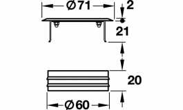 Hafele - Заглушка для кабельного каналу 60 мм - 631.04.000