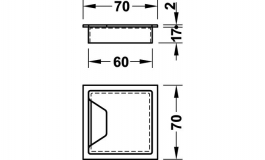 Hafele - Перехідник для кабелів нержавіюча сталь матова 60x60 мм - 631.04.062