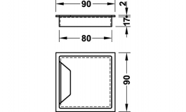 Hafele - Перехідник для кабелів нержавіюча сталь матова 80x80 мм - 631.04.064
