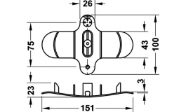 Hafele - Направляюча для кабеля горизонт.100x151мм пластик - 631.09.300