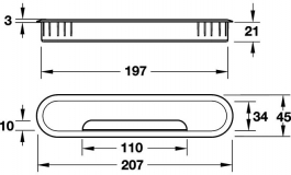 Hafele - Кабельний лоток 2-секційний 207 мм, пластик, колір: чорний - 631.36.300