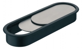 Hafele - Кабельний канал 3-х секційний нержавіюча сталь/пластик, колір: чорний 110x38x16 мм - 631.51.304