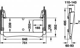 Hafele - Полиця для клавіатури висивувна навантаження 34 кг колір: чорний 751х495 мм - 632.52.300