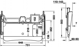 Hafele - Полиця для клавіатури висивувна навантаження 45 кг колір: чорний 751х503 мм - 632.52.310
