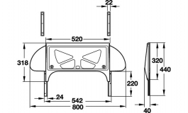 Hafele - Полиця для клавіатури 560х319 мм, колір: сірий - 632.55.500
