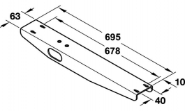 Hafele - З'єднувач для фіксації стільниці сталевий покриття: пластик колір: алюміній 800мм - 633.00.284