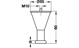 Hafele - Опора конічна Н90 мм,алюміній полірований - 634.15.000