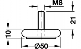 Hafele - Меблева ніжка алюм. мат.M810мм - 634.50.460