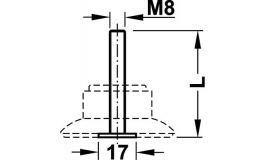 Hafele - Гвинт з плоскою голівкою M8x20мм оцинкований - 634.50.932