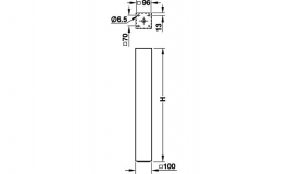 Hafele - Кріплення приховане для ніжки столу колір нержавіюч.ст.100x100 /695 мм - 635.13.013