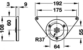 Hafele - Опора "RONDELLA" D60х710 мм з роликом, хром. - 635.16.270