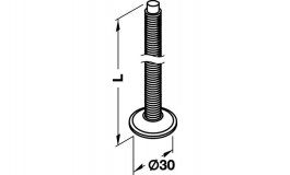 Hafele - Опора-гвинт M10x 60мм - 637.03.009