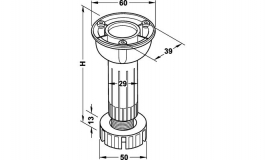 Hafele - Ніжка для регулюв.цоколя пластм. колір чорн.100мм - 637.17.303