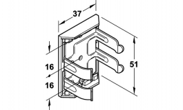 Hafele - Кліпса до регульов. опори 37х51 мм, пластм., чорн. - 637.19.906