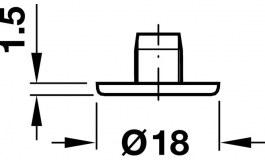 Hafele - Кришка-заглушка D18 мм, пластмаса, чорний - 637.24.390