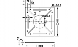 Hafele - Кріпильна пластина сталь, колір: чорний 400x400x12 мм - 638.44.081