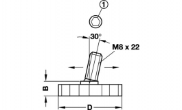 Hafele - Гвинт сталевий оцинкований з пластиковою основою M8 D30мм - 651.08.302