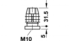Hafele - Вставка-ніжка М10 для труби 30х30 мм, пластмас (чо - 652.11.636