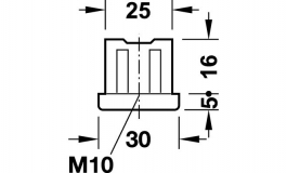 Hafele - Меблевий під'ятник цинк 30x30x2,5 мм - 652.14.002