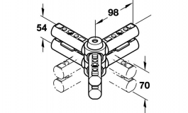 Hafele - З"єднувач Y-подібний., шарнірний, алюміній, сталь - 654.30.101
