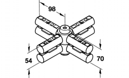 Hafele - Кутове з'єднання хрестоподібне, алюміній - 654.30.180