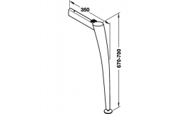 Hafele - Leg Idea 300 alucol. 695-725mm - 654.38.217