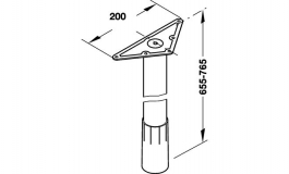 Hafele - Опора "IDEA" 680-790 мм, сталь, білий алюміній - 654.39.272