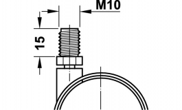 Hafele - Ролик повор. D 50 мм на шпильці М10х15 мм, цамак - 660.17.267