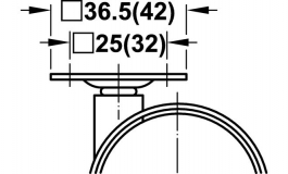 Hafele - Ролик повор. D 50 мм, платф.42х42 мм, з фіксат. - 660.17.276