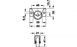 Hafele - Ролик плоский не поворотн. 40 кг, D35 мм, пласт.(б - 660.98.904